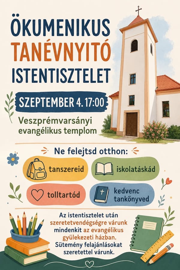 Ökumenikus tanévnyitó Veszprémvarsányban - 2026.09.04